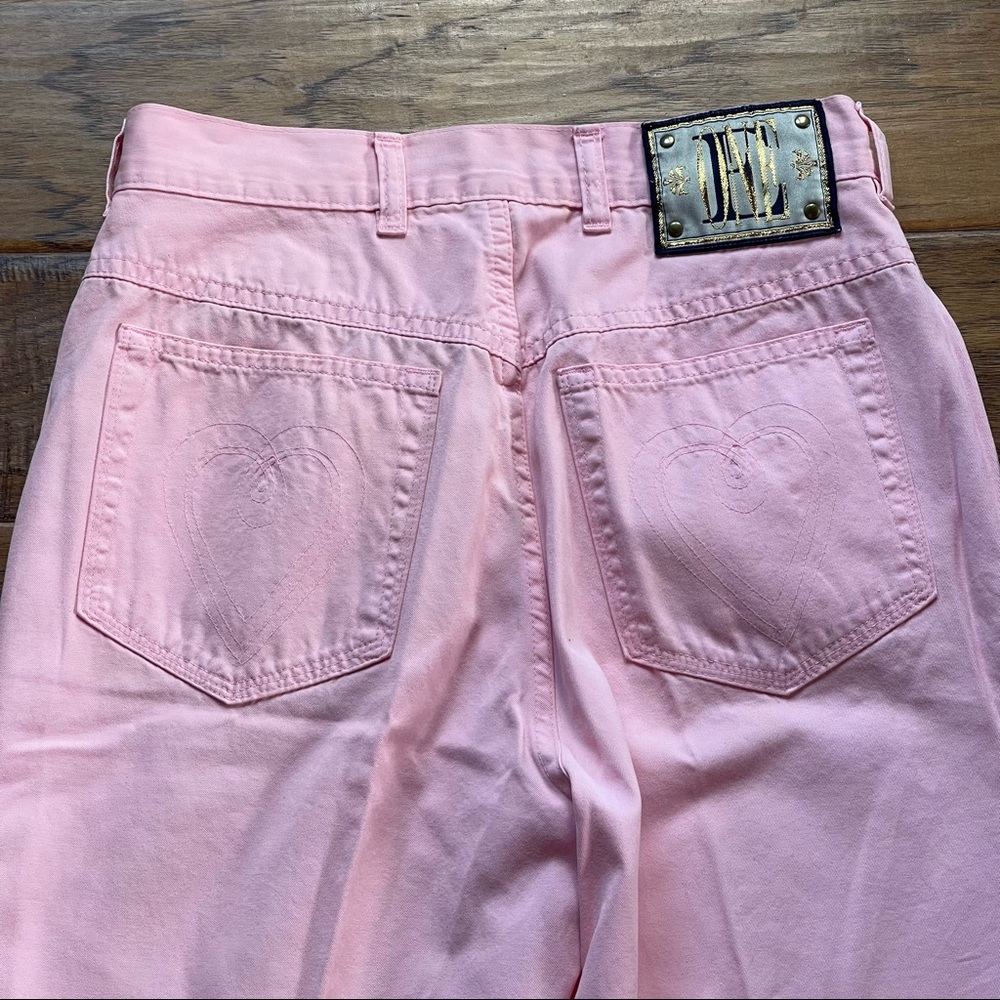 Vintage Escada Margaretha Rey light pink & gold ONE straight leg skinny jeans - Picture 7 of 16